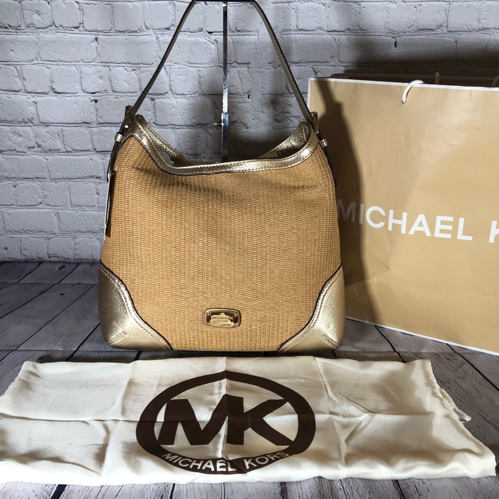 Michael Kors Mill Brook Soft Straw Shoulder Bag